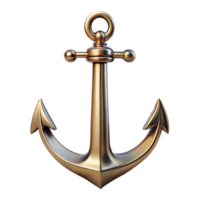 Vintage Brass Anchor Isolated on Transparent Background png