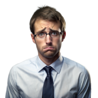 Puzzled Young Man in Shirt and Tie With Transparent Background png