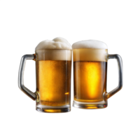 zwei Tassen von Bier auf transparent Hintergrund png