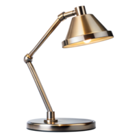 verstelbaar messing bureau lamp met articuleren arm Aan transparant achtergrond png