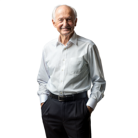 Senior Businessman Standing Confidently With Hands in Pockets on Transparent Background png