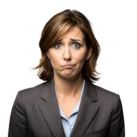 Confused Businesswoman Making a Puzzled Expression Against a Transparent Background png