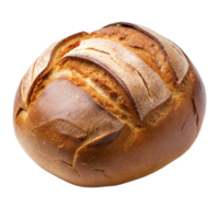 Freshly Baked Round Sourdough Bread With Golden Crust on Transparent Background png