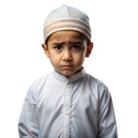 Young Boy in Traditional Attire With a Pensive Expression on Transparent Background png