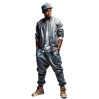 Stylish Young Man in Trendy Streetwear Posing Confidently With a Transparent Background png