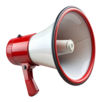 Red and White Megaphone Isolated on a Transparent Background png