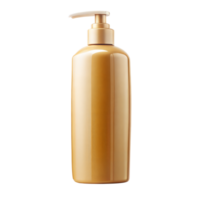 Amber Shampoo Bottle With Pump Dispenser Isolated on Transparent Background png