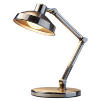 Modern Adjustable Desk Lamp Illuminated on a Transparent Background png