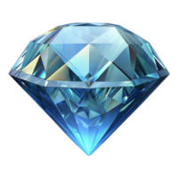 brillante azul diamante ilustración con transparente antecedentes en alto resolución png