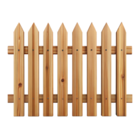 Wooden Picket Fence With High-Quality Rendering and Transparent Background png