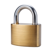 Stainless Steel Padlock With Brushed Finish and Shackle on Transparent Background png