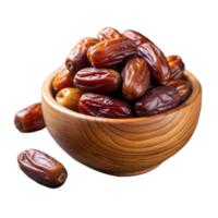 Bowl of Fresh Dates on a Transparent Background Highlighting Detail and Texture png