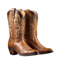 Pair of Traditional Western Cowboy Boots Isolated on Transparent Background png