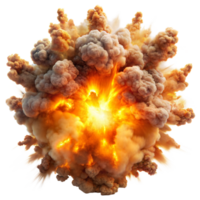 Intense Fiery Explosion With Billowing Smoke on a Transparent Background png