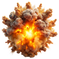 intense ardent explosion avec flottant fumée sur une transparent Contexte png