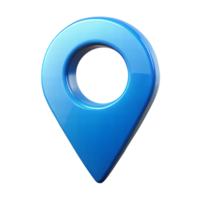 brilhante azul mapa PIN ícone flutuando com transparente fundo png
