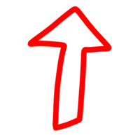 rood pijl hand- trek transparant achtergrond, pijl element transparant png