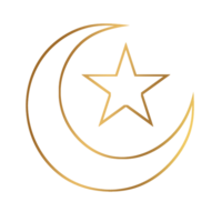 golden moon star icon element decoration design template png