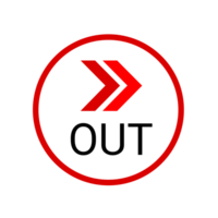 salida fuera icono diseño modelo elemento archivo transparente, salida símbolo rojo diseño con flecha png