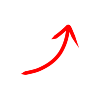rouge La Flèche main dessiner transparent arrière-plan, La Flèche élément transparent png