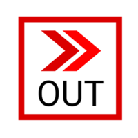 exit out icon design template element file transparent, exit symbol red design with arrow png