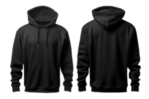 Black Hooded Comfort on a transparent background. png