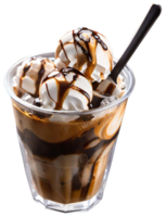 Fresh iced coffee with milk png