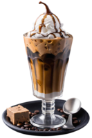 Fresh iced coffee with milk png