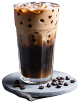 Fresh iced coffee with milk png