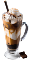 Fresh iced coffee with milk png