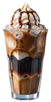 Fresh iced coffee with milk png