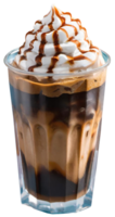 Fresh iced coffee with milk png