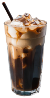 Fresh iced coffee with milk png