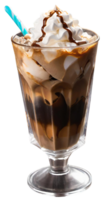 Fresh iced coffee with milk png