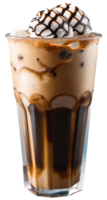 Fresh iced coffee with milk png