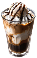 Fresh iced coffee with milk png