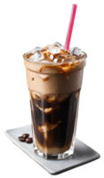 Fresh iced coffee with milk png