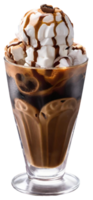 Fresh iced coffee with milk png