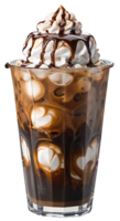 Fresh iced coffee with milk png