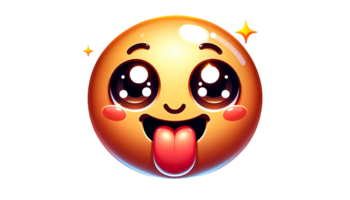 3d illustration of funny emoticon face png