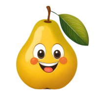 ilustração do uma fruta pera com uma engraçado face png