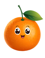 Illustration of a fruit mandarin with a funny face png