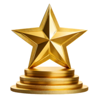 Illustration of podium with gold star png