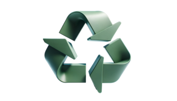 3d green recycle symbol for earth day png