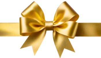 Realistic satin decorative gold bow png
