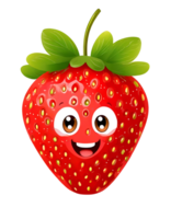 Illustration of a fruit strawberry with a funny face png