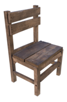 vecchio di legno sedia con arrugginito Chiodi per creare un' scena png