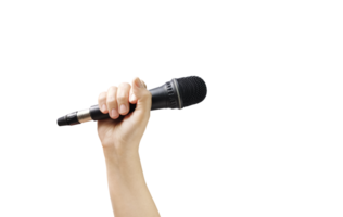 main en portant microphone transparent png