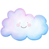 mignonne ciel aquarelle nuage isolé sur transparent Contexte png