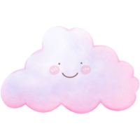 Cute sky watercolor cloud isolated on transparent background png
